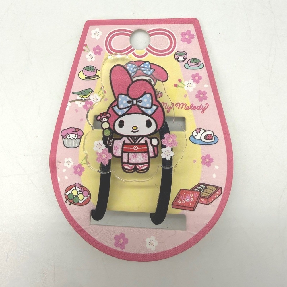 Sanrio My Melody Kimono Sakura Acrylic Hair Tie Band Japan Exclusive New Y2K